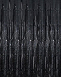 GOER 6.4 ft x 9.8 ft Metallic Tinsel Foil Fringe Curtains,Pack of 2 Party Streamer Backdrop for Birthday,Graduation Decorations and New Year Eve (Black)