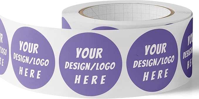 150 Custom Circle/Square BOPP Roll Labels- Personalized Stickers for Business Logo, Party, Wedding Favor, Baby Shower-Any Design Text + Image, Matte/Gloss Finish (1.5 Inch Square)