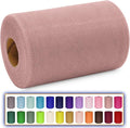 Dusty Rose Tulle Fabric Roll 6 Inch X 300 FT (100 Yards) Matte Tulle Ribbon Netting Mesh Spool for DIY Tutu Skirt Wedding Bow Gift Wrapping Baby Shower Christmas Party Halloween Decorations