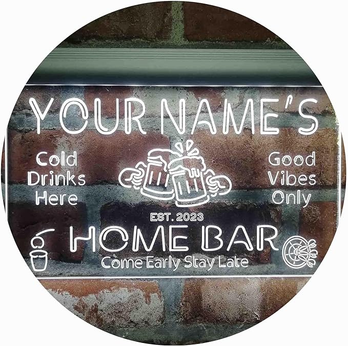 ADVPRO Personalized Your Name Custom Home Bar Beer Established Year Single Color LED Neon Sign 12 x 8.5 Inches st4s32-p11-tm-w
