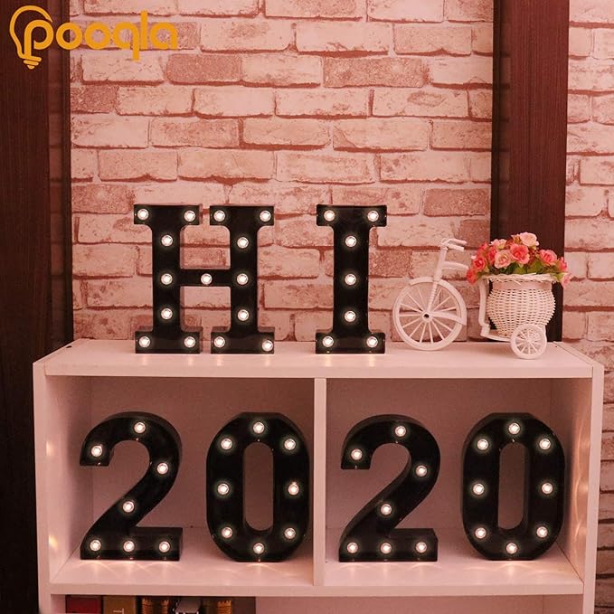 Pooqla LED Illuminated Letter Marquee Ampersand Sign - 8.86 inches High Plastic Ampersand with Lights for Home Decoration & Party