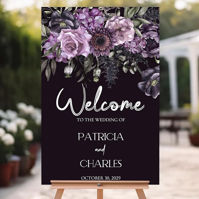 Gothic Wedding Welcome Sign - Dark Romantic Gothic Ceremony Sign