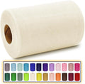 Ivory Tulle Fabric Roll 6 Inch X 300 FT (100 Yards) Matte Tulle Ribbon Netting Mesh Spool for DIY Tutu Skirt Wedding Bow Gift Wrapping Baby Shower Christmas Party Halloween Decorations