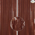 PartyWoo Foil Curtain 2 pcs, 3.3x6.6 ft Metallic Brown Tinsel, Foil Fringe Curtains, Birthday Decorations, Party, Wedding Backdrop