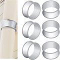 6 Pcs Stainless Steel Bead Side Napkin Rings Delicate Serviette Buckles (Silver)
