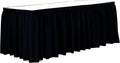 Ultimate Textile Pleat Polyester Fabric Table Skirt - Machine Washable Flame Resistant with Clips for Events, Weddings & Trade Shows, Cut & Sewn in Paterson, NJ - Midnight, 21' Shirred Pleat