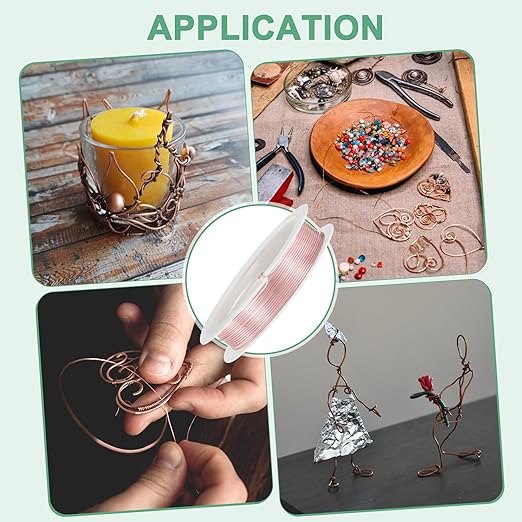 0.8 mm/20 Gauge Copper Wire for Jewelry Making, 7.5FT Copper Beading Craft Wire for Jewelry/Weaving/DIY Crafting/Planting, Color-Retaining [2.3 M, Rose Gold]