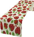 Strawberry Table Runner Spring Summer Fruit Wild Berry Forest Garden Dinner Runner for Girl Baby Shower Party Holiday Home Kitchen Dining Table Decor 13x90