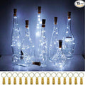 20 LED Wine Bottle Lights with Cork, 15 Pack Battery Operated Cork Shape Fairy Light Waterproof Mini Copper Silver Wire String Lights for Party, Wedding, Christmas, Bedroom Decor (Cold White)
