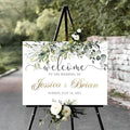 Personalized Welcome to Our Wedding Sign With Stand - Rustic Ceremony Decor and Reserved Signs