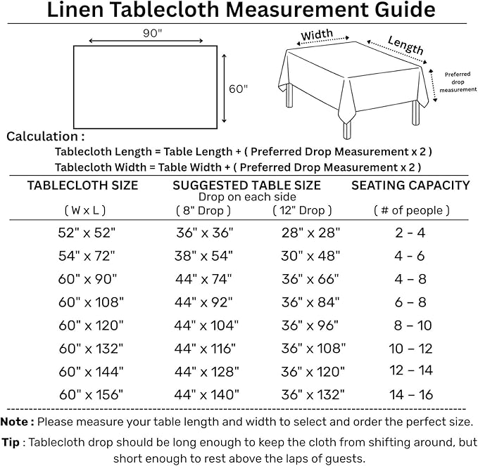 Solino Home Linen Tablecloth 60 x 90 Inch - 100% Pure Linen Vintage Khaki Table Cloth for Rectangle Tables - Fete, Machine Washable Tablecloth for Fall, Autumn, Thanksgiving