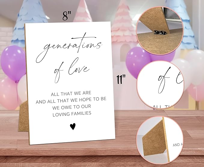 Wedding Signs for Reception, 8x11 White Minimalist Style Love Signs for Wedding, Memorial Table Sign for Wedding, Wedding Shower Decor, Wedding Table Decor, Wedding Reception Decor-15