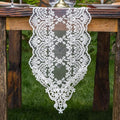 ARTABLE Rectangle Table Runner Lace Macrame Embroidered Table Runners with Exquisite Vintage Shabby Chic for Holiday Wedding Long Dinner Tables (White, 12 x 70 Inch)