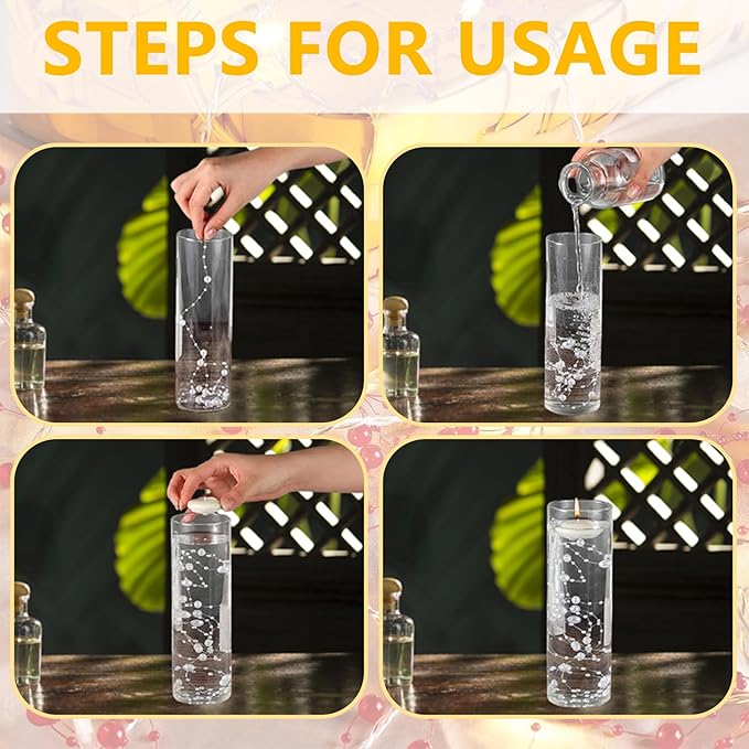 50 PCS Artificial Floating Beads for Centerpieces Vases, Red 8+3mm String Beads for Wedding Party Faux Pearl String for Decorating, String Pearls for Crafts Vase Filler