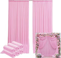 30ftx14FT Wrinkle Free Pink Backdrop Curtain, 6 Panels 14FT Height Pink Wedding Backdrop Drapes, Silky Polyester Back Drop Cloth for Birthday Photography Background Party Backdrop Draping