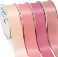 Ribbli Dusty Rose Satin Ribbon 1 Inch x 4 Rolls Total 40 Yards- Pink/Rose Gold/Rosy Mauve/Mauve Ribbon for Gift Wrapping Craft Wedding Decoration