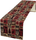 Retro Rustic Bear Table Runner, Wild Bear Cabin Pine Farmhouse Table Runner for Bedroom Kitchen Living Room Vintage Country Style Lodge 13x90 Inch
