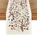 Artoid Mode Ghost Flowers Leaves 210 GSM Halloween Table Runner,Seasonal Fall Kitchen Dining Table Decoration for Home Party Decor 13x72 Inch
