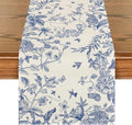 Artoid Mode Monochrome Sketch Birds and Flowers Spring Table Runner, Seasonal Summer Fall Kitchen Dining Table Decoration for Home Party Decor 13x60 Inch
