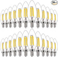 FLSNT 24 Pack Dimmable LED Candelabra Bulbs, 40W Equivalent LED Chandelier Light Bulbs, E12 Base, 5000K Daylight