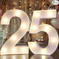 Pooqla 25th Birthday Decorations for Her Him, Light Up Number 25 for Party Table Decorations, 25th Birthday Gift for Women Men, Backdrop Wall Decor for 25th Wedding Anniversary Decoration