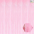6 Pack Macaron Pink Foil Fringe Curtain Backdrop, 3.28Ft x 8.2Ft Metallic Tinsel Foil Fringe Streamer Curtains for Photo Booth, Birthday, Wedding, New Year Party Decorations