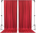 AK TRADING CO. 10 feet x 8 feet IFR Polyester Backdrop Drapes Curtains Panels with Rod Pockets - Wedding Ceremony Party Home Window Decorations - RED