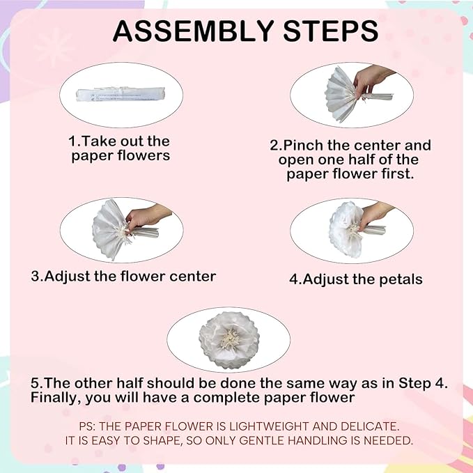 Yellow Paper Flower Pom Poms Wall Decorations for Weddings, Birthdays, Bridal, Baby Showers, Tea Parties, Engagement, Home Decor