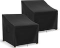 Patio Furniture Covers Waterproof for Chairs, Lawn Outdoor Chair Covers 2 Pack, Patio Chair Covers for Outdoor Furniture Fits up to 26W x 25D x 34H inches, Black