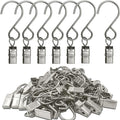 Stainless Steel S Hooks Curtain Clips, 50 Pack Hanging Party Lights Clips, Hangers Gutter Photo, Art Craft Display, 3 Inch Long, Silver