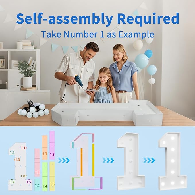 Marquee Numbers Large 43rd-Birthday Decorations: 4ft Light Up Number Party Decor 43 Year Old Women And Men 34th Birthday Decoration Backdrop 34 Anniversary Cardboard Big Mosaic Balloon Frame Number 43
