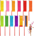 12 Pack Dance Ribbons for Kids, Dance Class, Birthday Party, Gymnastics, Princess Party Favors (Rainbow)