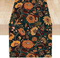 Orange Boho Floral Table Runner, Vintage Bohemian Home Kitchen Table Decoration for Birthday Party Picnic Decoration 13x60 Inch 1PCS