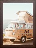 KTKDE A4 Walnut file frame, 8.3x11.7 Certificate frame, Plexiglass Gallery wall hanging wall and table best gift