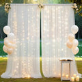 10×10ft Tulle Backdrop Curtains with Lights String - 300LED Fairy Lights Sheer Curtain Backdrop for Weddings Baby Shower and Birthday Party Decorations(6 Panels 5×10ft)