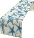 Starfish Plaid Table Flag Green Plaid and Marine Life Starfish Kitchen Table Flag Suitable for Birthday Party Restaurant Decoration Outdoor Picnic 13x36 Inch