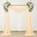 Champagne Arch Draping Fabric for Wedding, 60" x 26Ft Chiffon Drapery Fabric Drapes Backdrop for Wedding Ceremony Baby Shower Bridal Shower Decoration(1 Panel)