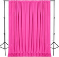 DWCN 10x7 FT Backdrop Curtains for Parties, Photography Backdrop Drapes with Rod Pockets for Wedding Decorations Stage Birthday Family Gatherings, 2 Panels 5ft x 7ft, Fuchsia