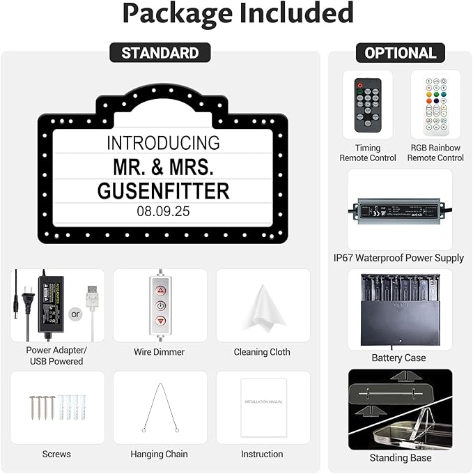 Custom Wedding Bottle Service Sign,IP67 Waterproof LED Marquee Light Up Board with Bulbs,Personalized Party Decoration for Bride Groom,Engagement Anniversary Birthday Celebration Event Decor
