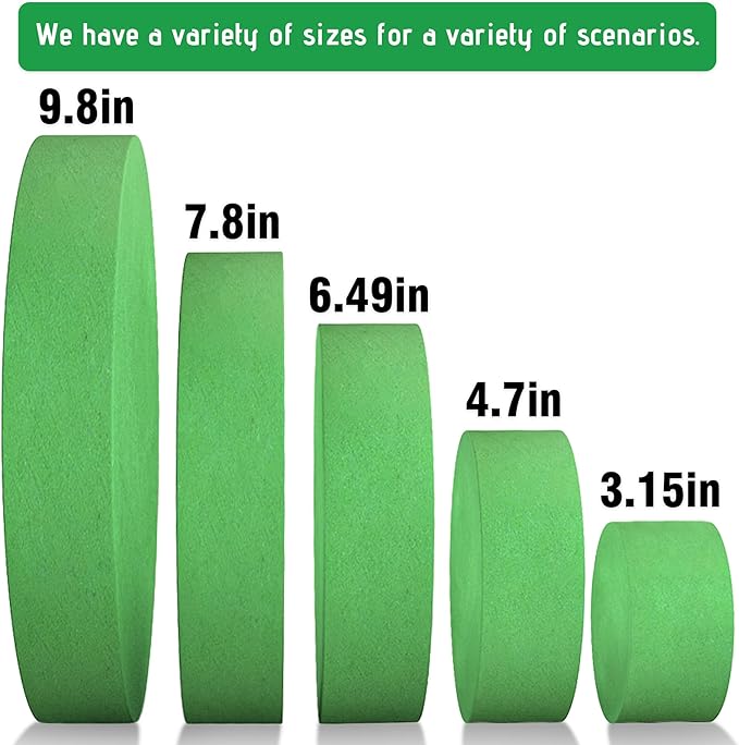 Max Shape 6Pcs Floral Foam Round Blocks, Large Wet and Dry Green Foam for Artificial and Fresh Flower Arrangement,Flower Foam Blocks for Wedding Party Decorations (7.8 Inch)