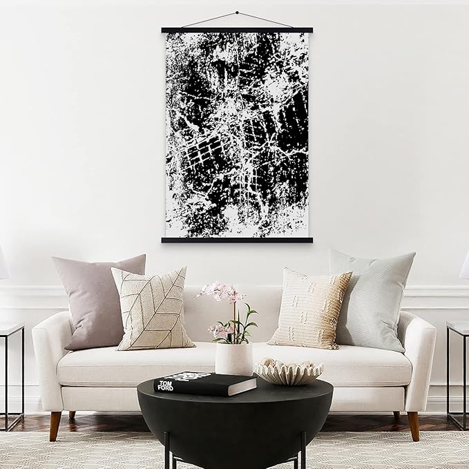 Magnetic Light Wood Wooden 19x27 19x24 19x13 Poster Frame Hanger for Photo Picutre Canvas Artwork Art Print Wall Hanging Kit(1 Pack, 19", Black)