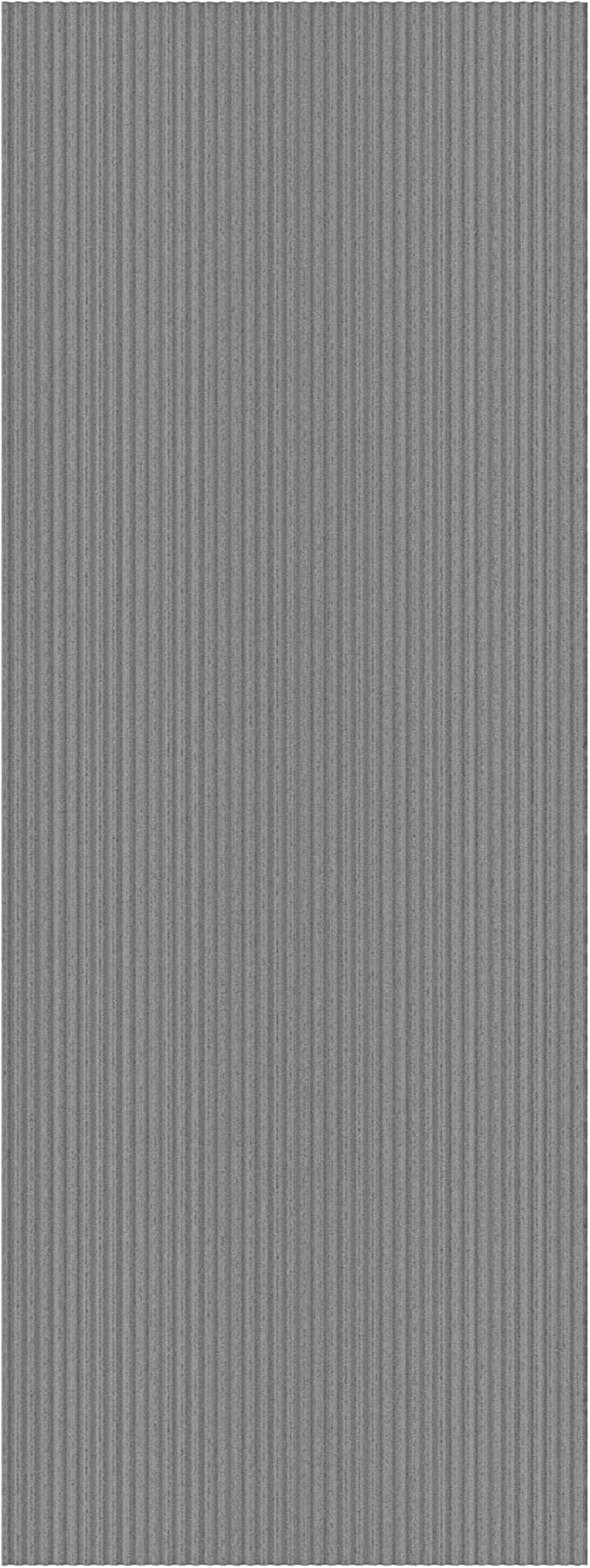 Ottomanson 2' x 10' Hallway Runner with Scraper Pile Extra Durable Non-Slip Rug Mat for Indoor & Outdoor Use - Ideal for Kitchen, Entryway, Patio & Garage - High-Traffic Carpet, Gray