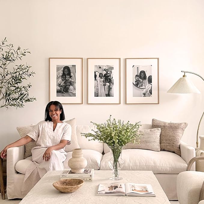 Mixtiles Official - Custom Photo Tiles - Personalized Printed Photos - Magnetic Wall Frames - Adhesive Sticker, No Nails - Various Sizes and Frames - offbeat-set-5-Tile - Oak Frame