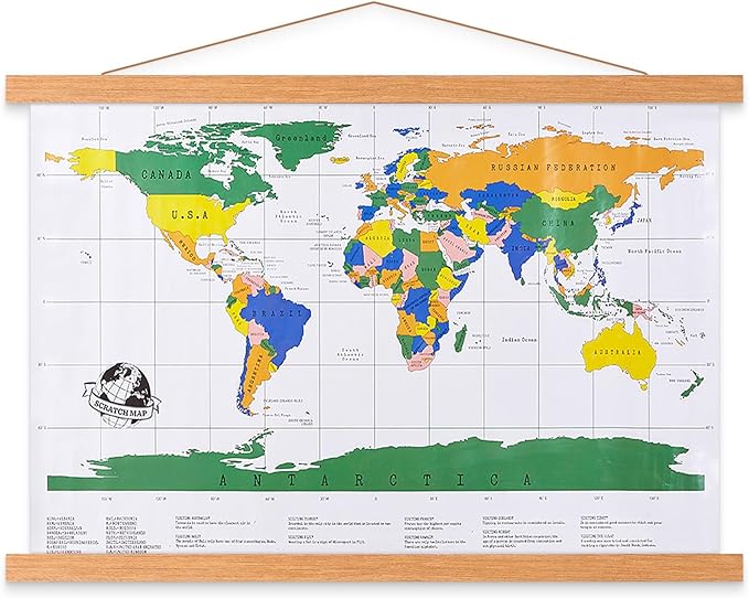 Magnetic Poster Hanger, 37x28 37x40 37x25 Poster Frame Wood Wooden Magnet Print Posters Dowel Scroll Hanger Hangers Hanging Kit for Walls Map Canvas Artwork (Teak Wood, 37")