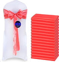 MDS Pack of 50 PCS Satin Chair Sashes Charmeuse Sateen Dining Chair Bows Ribbon Ties Back Sash for Wedding Party Birthday Home Hotel Restaurant Banquet Decoration (7 x 108 Inch, Coral)
