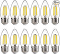 FLSNT 5000K Daylight Dimmable LED Candelabra Bulbs, 60W Equivalent, B11 E26 Base LED Chandelier Light Bulbs, 550LM, 12 Pack UL,CA65 List.