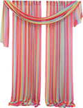 DUOBAO Rainbow Sheer Chiffon Wedding Arch Backdrop – 10ft Tall Fabric Arch for Ceremony,Elegant Event Decorations,Photo Booth, Birthday Party Decor –2 Panels, W29xL120