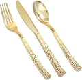 Supernal 180 pieces Gold Plastic Silverware, Disposable Plastic Utensils Heavy Duty, Gold Disposable Silverware Sets Include 60 Knives, 60 Forks and 60 Spoons, Suitable for Party, Birthday, Wedding
