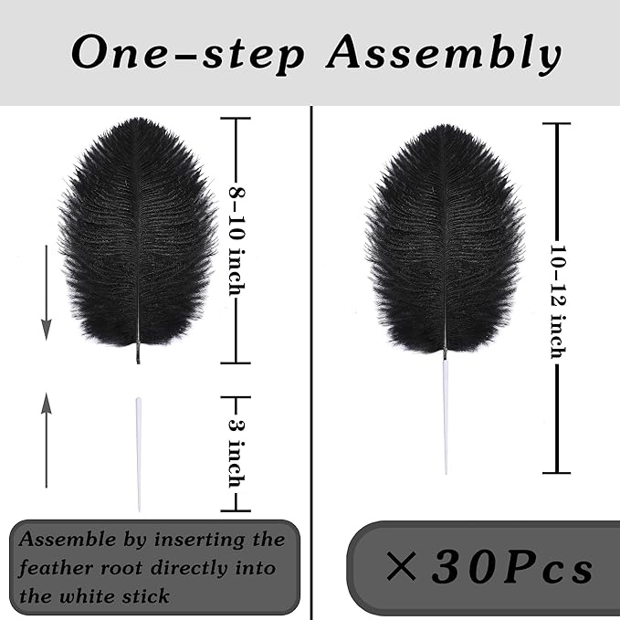 SOGUGOM White Craft Ostrich Feathers - 30PCS 8-10 inch Ostrich Feathers Kit for Centerpieces, Kindergarten Crafts, Dream Catchers and DIY Projects(Off White)