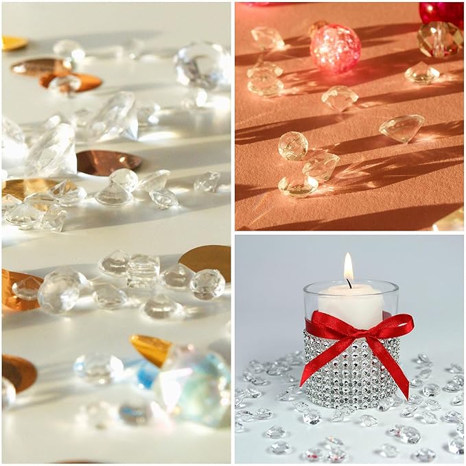 PATIKIL 14000Pcs Wedding Table Scatter Confetti Crystals 3mm Acrylic Diamonds Vase Fillers Gems for Table Centerpiece Decorations Bridal Shower Party, Light Blue AB